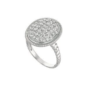 1.15 Carat Natural Diamond Oval Ring G SI 14K White Gold